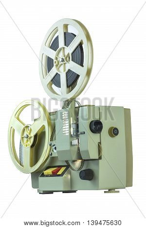 retro projection 8 mm film on a white background