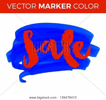 Sale Hand lettering marker design template. Handmade calligraphy.