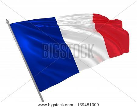 3d illustration of France flag waving in the wind