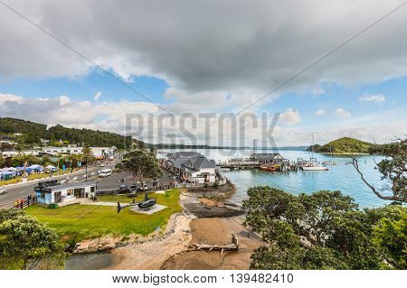 Paihia New Zealand - November 21 2014: View over Paihia Bay of Islands North Island New Zealand Pacific.