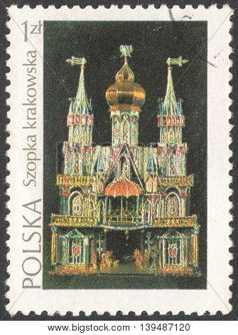 MOSCOW RUSSIA - CIRCA FEBRUARY 2016: a post stamp printed in POLAND shows Krakow crib the series 