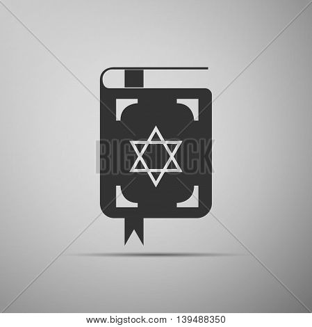 Jewish torah book icon on grey background. Adobe illustrator