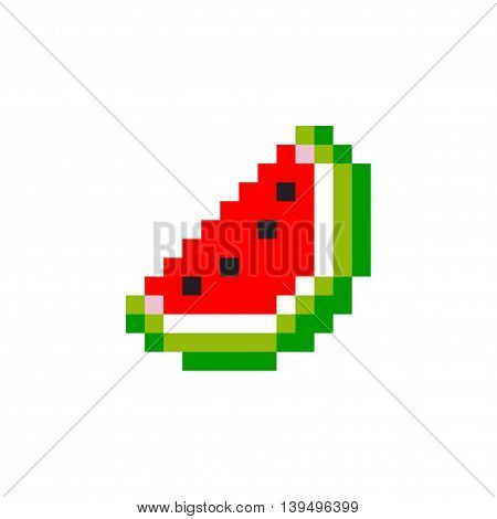 Pixel Watermelon Red - Isolated Vector Illustration