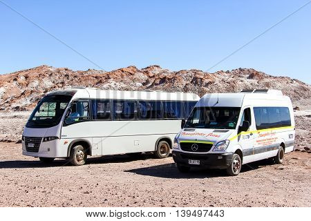 Touristic Buses In Desert