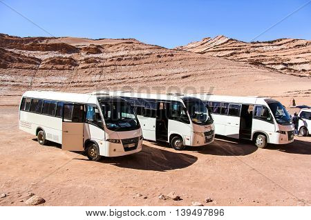 Touristic Buses In Desert