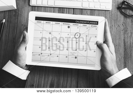 Appointment Agenda Meting Digital Tablet Concept