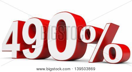 Discount 490 percent on white background. 3D illustration.