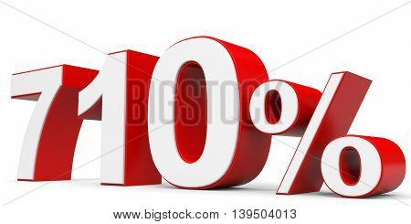 Discount 710 percent on white background. 3D illustration.