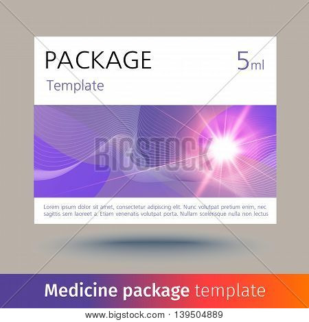 Medicine package template. Designed text. Vector illustration