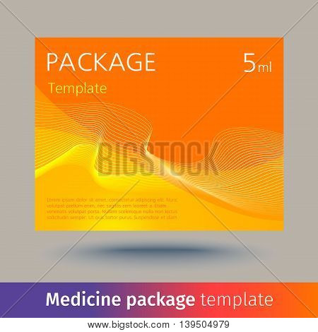 Medicine package template. Designed text. Vector illustration