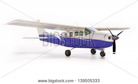3d render: small tourist plane isolated on white