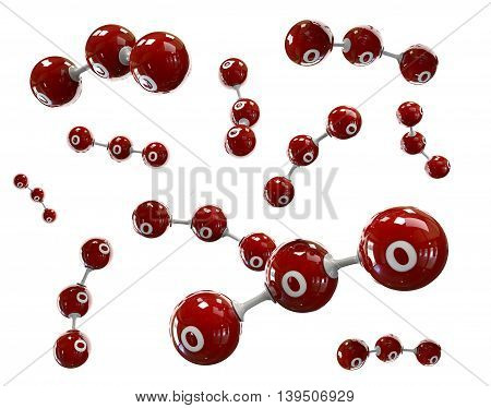 3D Illustrator Molecule Of Azone On A White Background