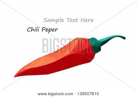 Origami paper red chili pepper hot on a white background
