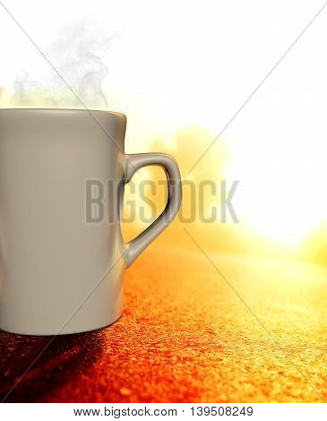 A 3D illustrator of cup with coffee