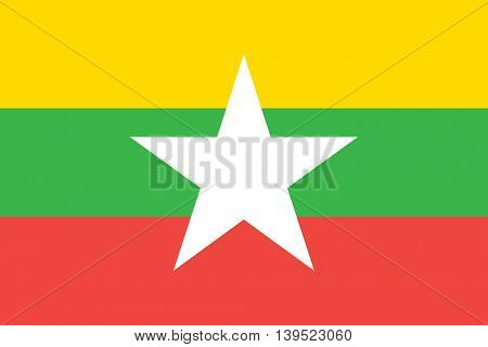 Vector Burma Myanmar flag