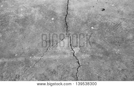 Crack in the concrete floor. Danger of texture.