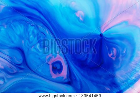 Blue and pink abstract art paint space meditation collapsar stains background