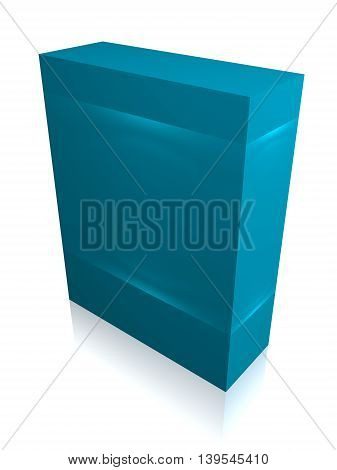 Blue Paper box for IT equipment, soft, product, delievery on white background isolated