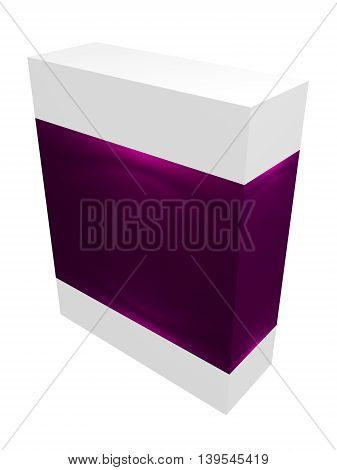 Pink paper box for IT equipment, soft, product, delievery on white background isolated