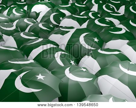 Umbrellas With Flag Of Pakistan