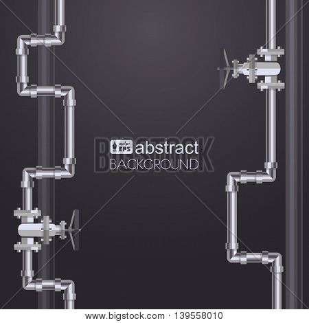 Abstract vertical background with flat designed pipeline. Concept for web newsletters water wastewater or oil pipeline industry. Vector illustration.