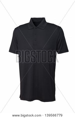 Golf tee shirt black color for man or woman on white background