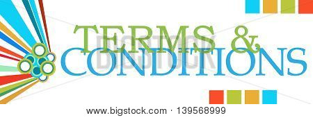 Terms and conditions text written over colorful background.