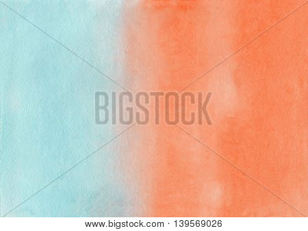 Abstract Orange And Blue Watercolor Background