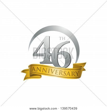 46th anniversary gold logo template. Creative design. Business success