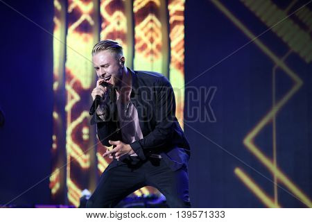 VITEBSK, BELARUS - JULY 17: Russian pop singer Egor Kreed performs during the 25th Slavyansky Bazar Festival on July 17, 2016 in Vitebsk, Belarus