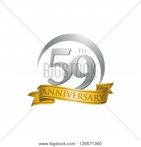 59th anniversary gold logo template. Creative design. Business success