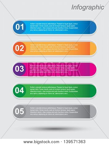 Modern Design Template / can be used for info-graphics / numbered banners / horizontal cutout lines / graphic or website layout vector