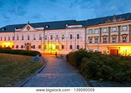 NITRA, SLOVAKIA - JULY 02, 2016: Pribina square in the old town of Nitra on July 02, 2016.
