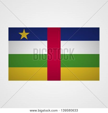 Central African Republic flag on a gray background. Vector illustration