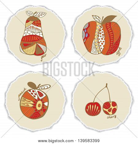 stock vector template for brochure card cover book invitation with apple cherry pear.