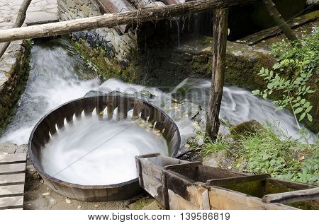 Washing with water in the Etar Gabrovo Bulgaria