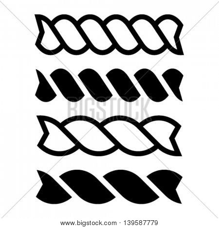 fusilli pasta black line icon vector