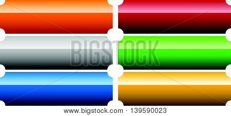 Set Of Banner, Button Background. Horizontal Rectangular Buttons With Empty Space For Your Message.