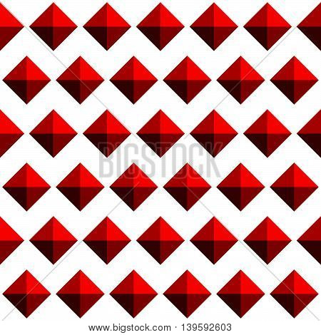 Repeatable Pattern With Studs, 3D Gem Like Shapes. Simple Monochrome Geometric Background, Texture.