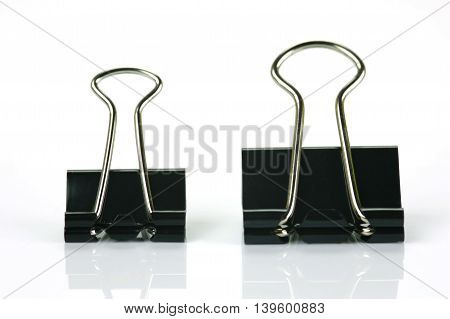 Fold Back Paper Clips isolated on white background
