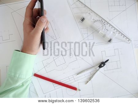 Building a new home. We need a plan. Here drawings separate parts.