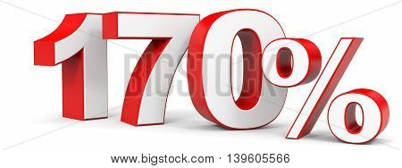 Discount 170 percent on white background. 3D illustration.