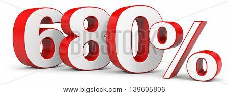Discount 680 percent on white background. 3D illustration.