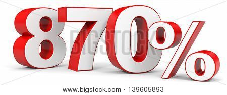 Discount 870 percent on white background. 3D illustration.