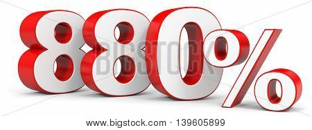 Discount 880 percent on white background. 3D illustration.