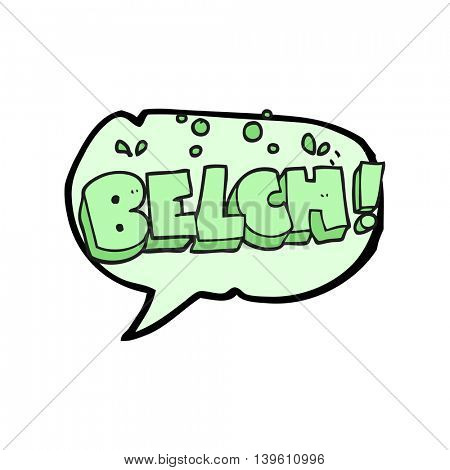 freehand drawn speech bubble cartoon belch text