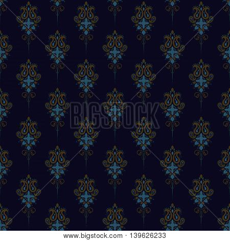 Seamless pattern based on traditional Asian elements Paisley. Boho vintage style vector background. Best motive for print on fabric or papper.