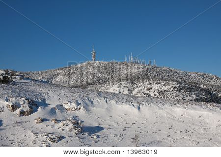 Mount Parnitha i vinter