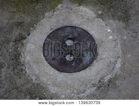 The Black Water Pipe Cap. Dirty area.