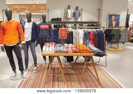 MACAO, CHINA - FEBRUARY 16, 2016: inside of Shoppes at Sands Cotai Centra. Shoppes at Sands Cotai Central is a large shopping mall in Macao